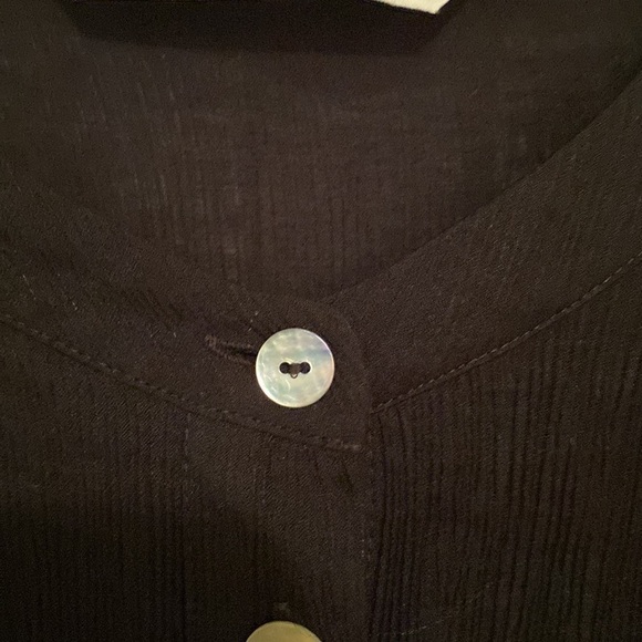 Zara Woman black tunic with mother pearl button and two sides split size L - Picture 6 of 10